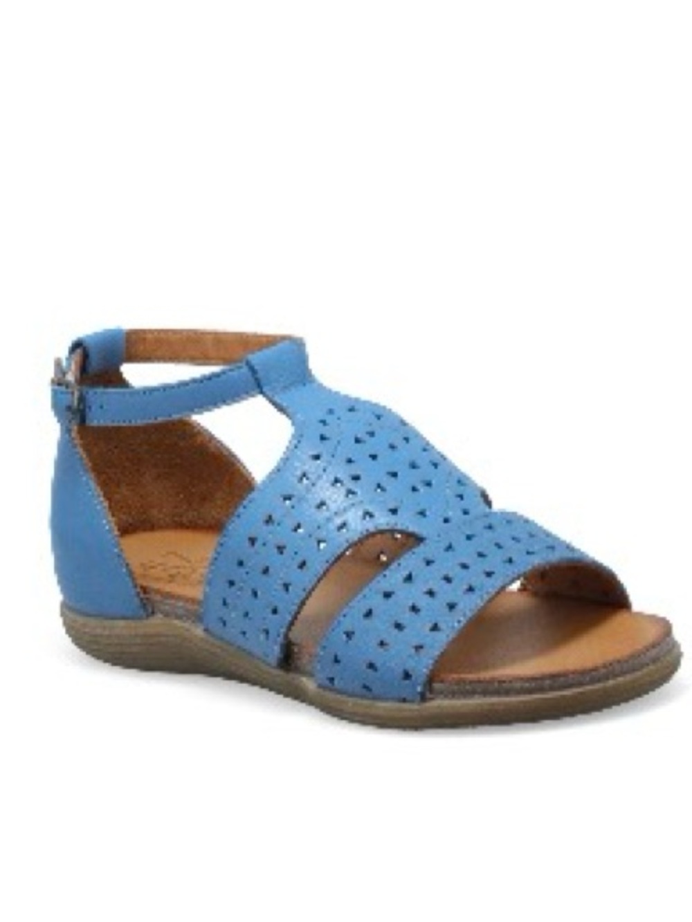 Miz Mooz Corvo Blue Perforated Leather Ankle-Strap Sandals EU 39 US 8.5-9 NIB